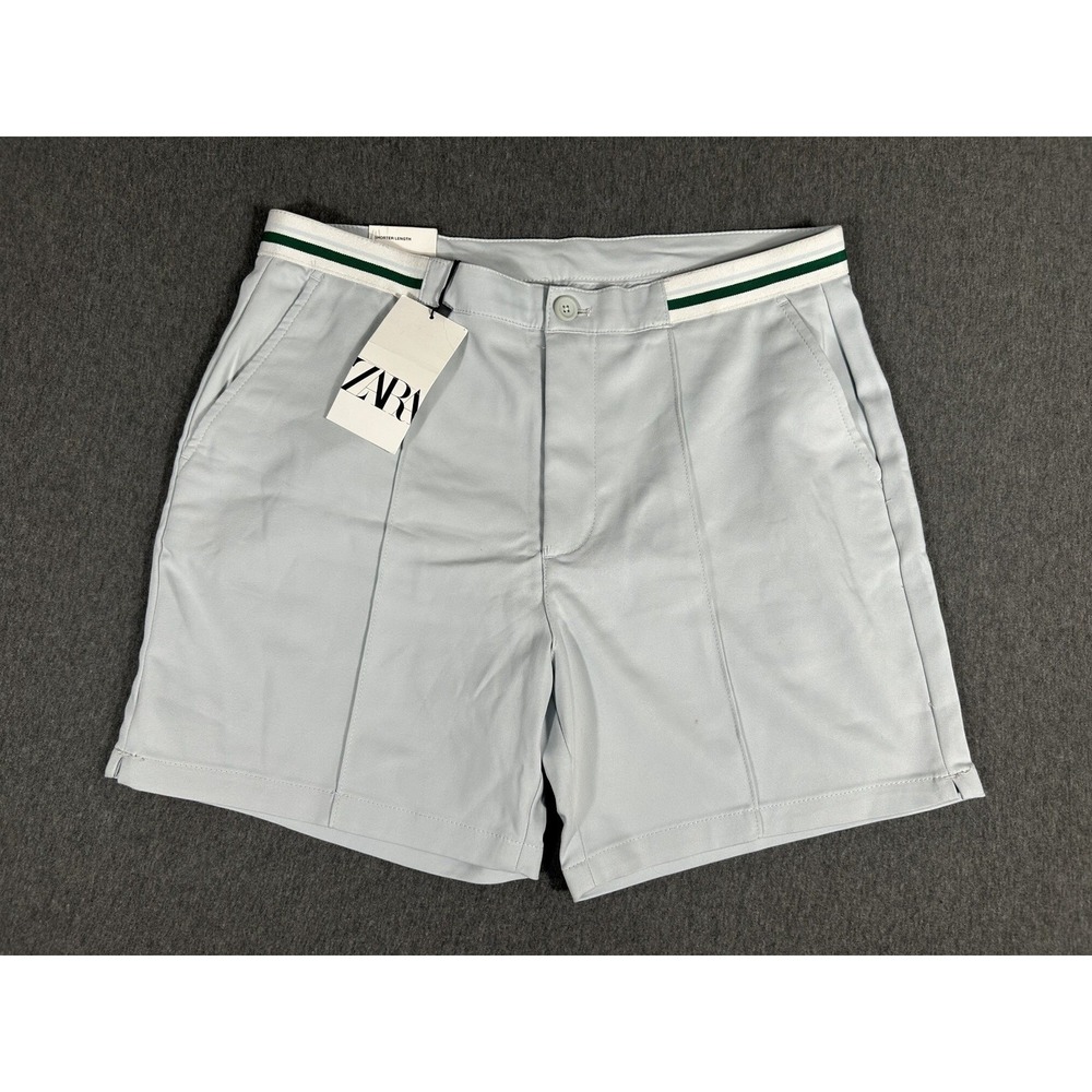 NWT Zara Men's Shorts Gray "Shorter Length" Tennis Style Elastic Waist XL